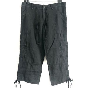Joie linen cargo cropped pants Size 6